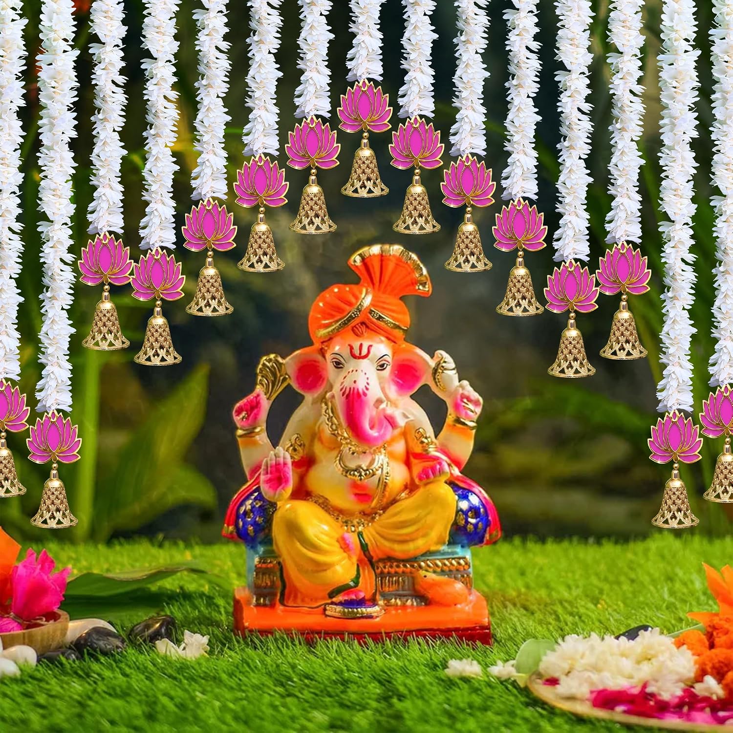 Artificial Lotus Flower Garland for Temple, Door and Wedding Decor