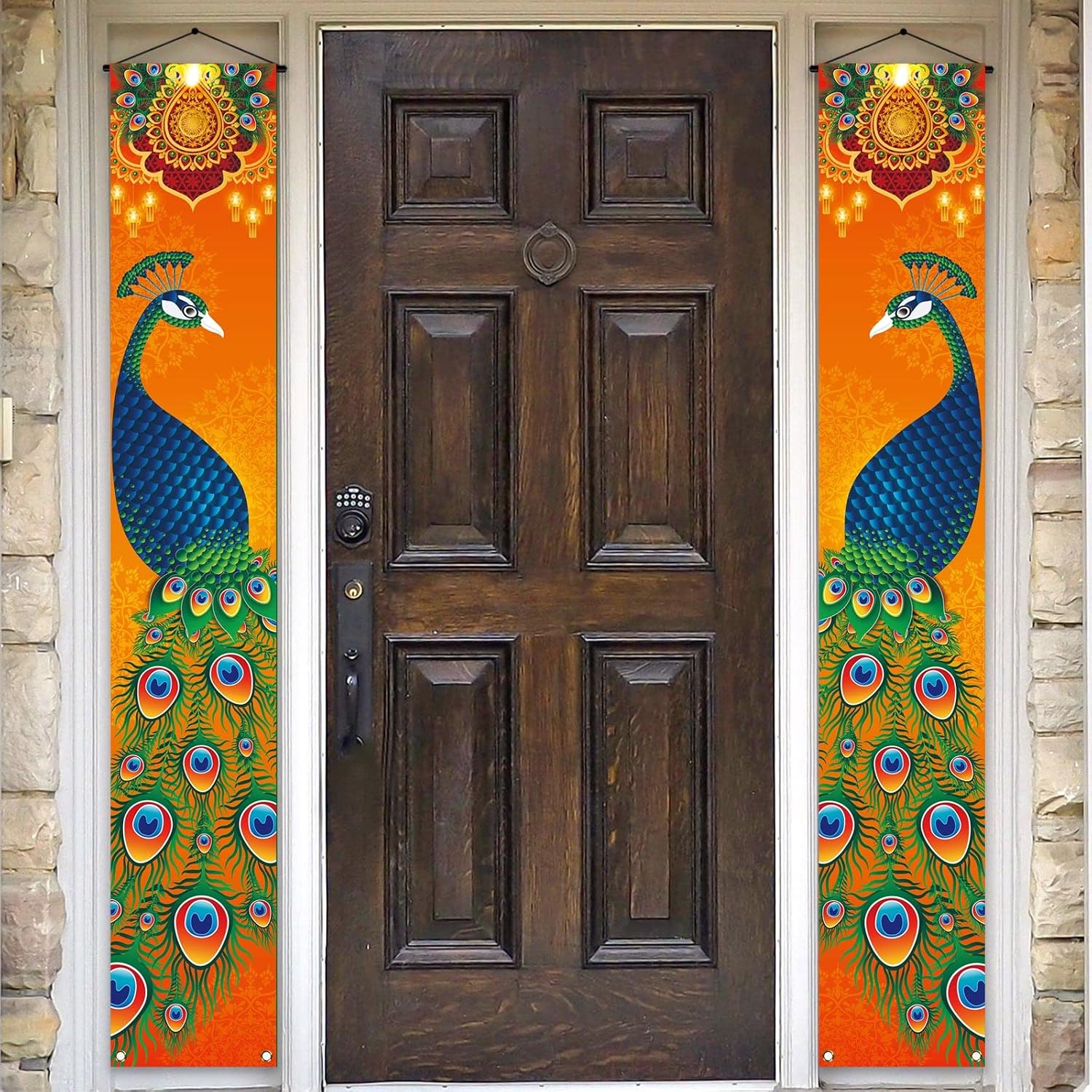 Diwali Peacock Porch Banner for Front Door and Wall